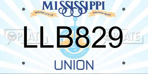LLB829 Mississippi License Plate