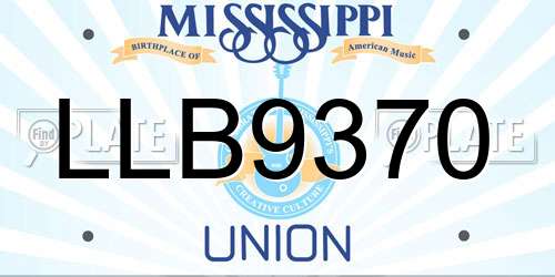 LLB9370 Mississippi License Plate