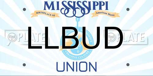 LLBUD Mississippi License Plate