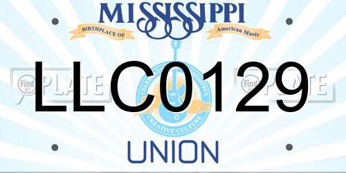 LLC0129 Mississippi License Plate