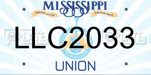 LLC2033 Mississippi License Plate