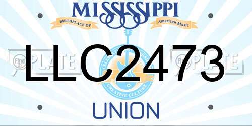 LLC2473 Mississippi License Plate