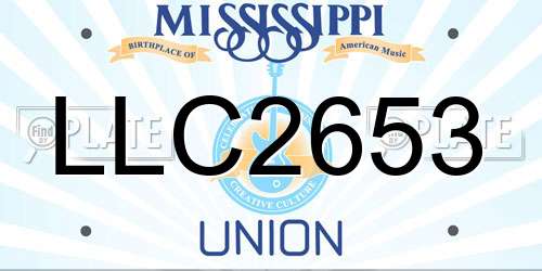 LLC2653 Mississippi License Plate