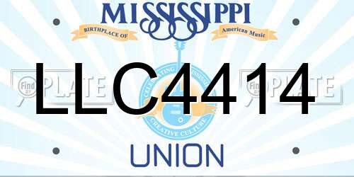 LLC4414 Mississippi License Plate
