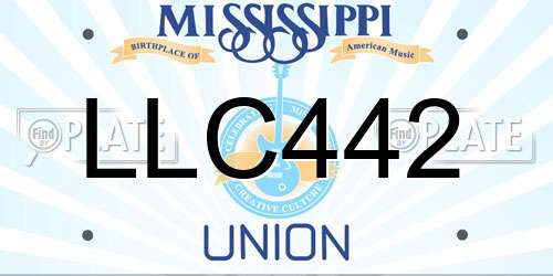 LLC442 Mississippi License Plate