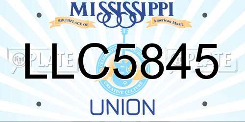 LLC5845 Mississippi License Plate