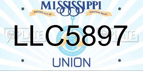 LLC5897 Mississippi License Plate