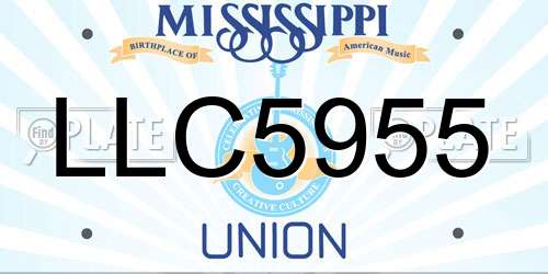 LLC5955 Mississippi License Plate