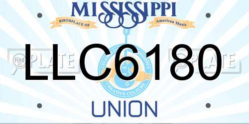 LLC6180 Mississippi License Plate