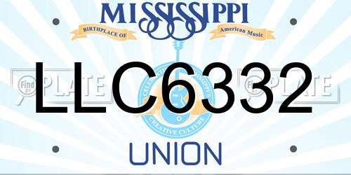 LLC6332 Mississippi License Plate