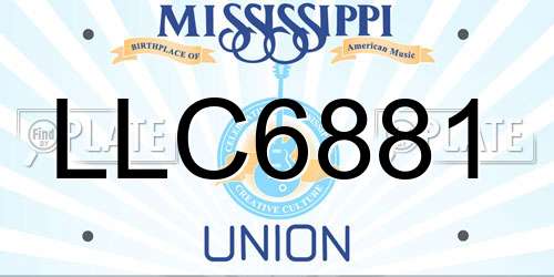 LLC6881 Mississippi License Plate