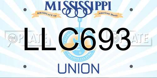 LLC693 Mississippi License Plate