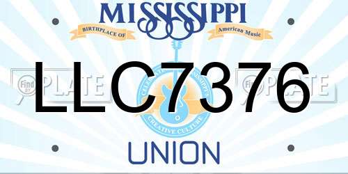 LLC7376 Mississippi License Plate