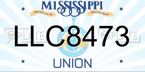 LLC8473 Mississippi License Plate