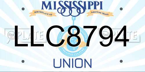LLC8794 Mississippi License Plate