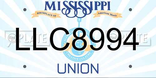 LLC8994 Mississippi License Plate