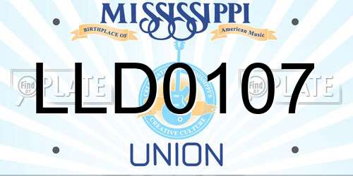 LLD0107 Mississippi License Plate