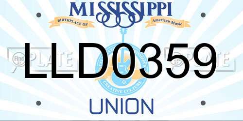 LLD0359 Mississippi License Plate