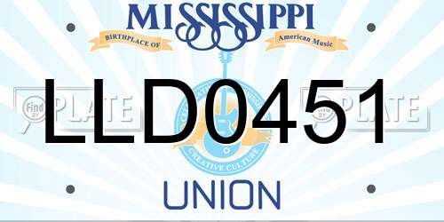 LLD0451 Mississippi License Plate