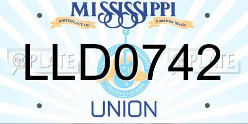 LLD0742 Mississippi License Plate