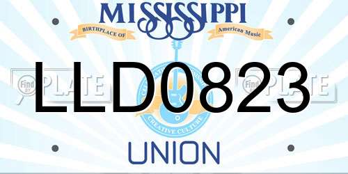 LLD0823 Mississippi License Plate