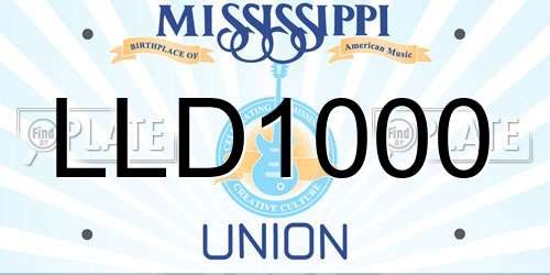 LLD1000 Mississippi License Plate