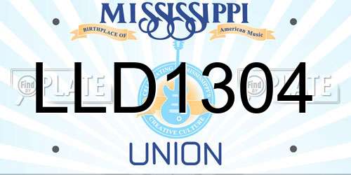 LLD1304 Mississippi License Plate