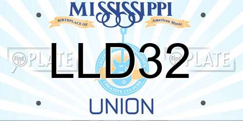 LLD32 Mississippi License Plate