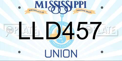 LLD457 Mississippi License Plate