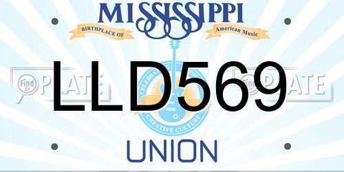 LLD569 Mississippi License Plate