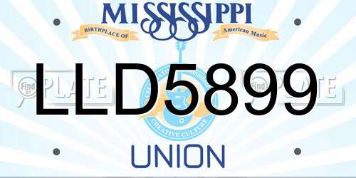 LLD5899 Mississippi License Plate