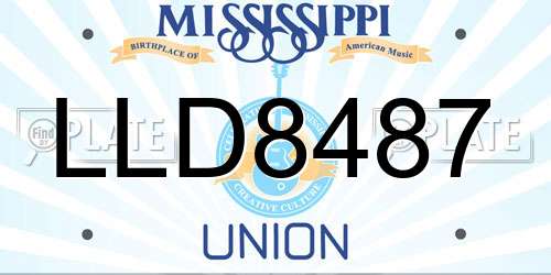 LLD8487 Mississippi License Plate