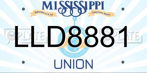 LLD8881 Mississippi License Plate