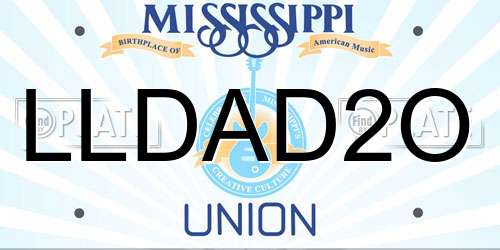 LLDAD2O Mississippi License Plate