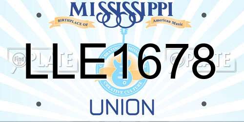 LLE1678 Mississippi License Plate