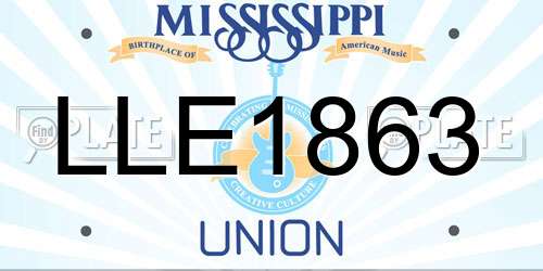 LLE1863 Mississippi License Plate