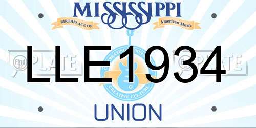 LLE1934 Mississippi License Plate