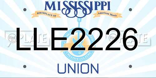 LLE2226 Mississippi License Plate