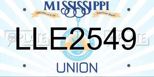 LLE2549 Mississippi License Plate