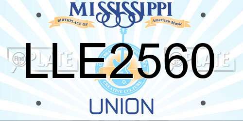 LLE2560 Mississippi License Plate
