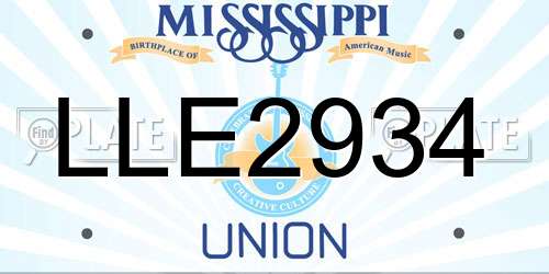 LLE2934 Mississippi License Plate