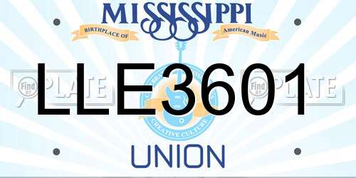 LLE3601 Mississippi License Plate