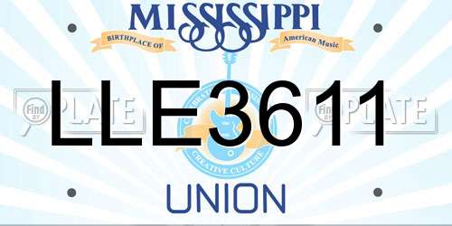 LLE3611 Mississippi License Plate