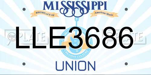 LLE3686 Mississippi License Plate