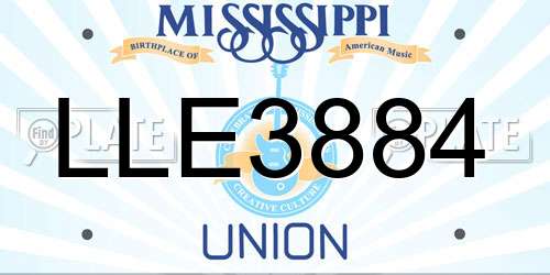 LLE3884 Mississippi License Plate