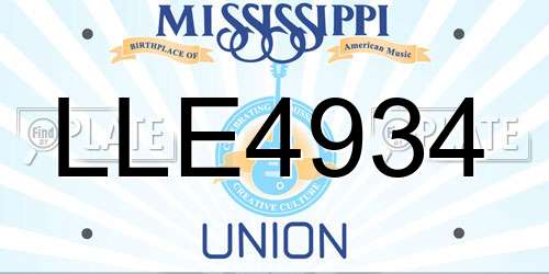 LLE4934 Mississippi License Plate