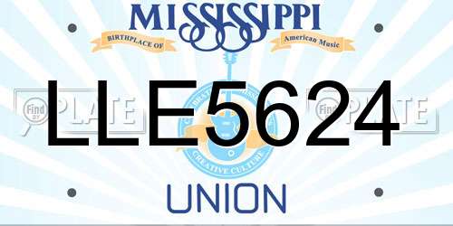 LLE5624 Mississippi License Plate