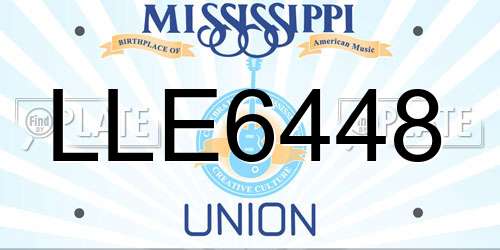 LLE6448 Mississippi License Plate