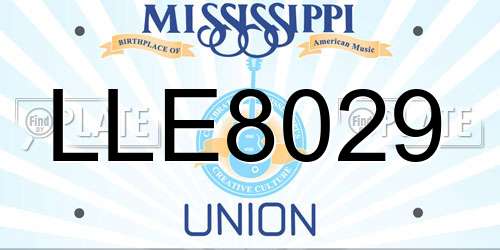 LLE8029 Mississippi License Plate