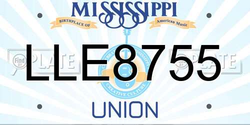 LLE8755 Mississippi License Plate